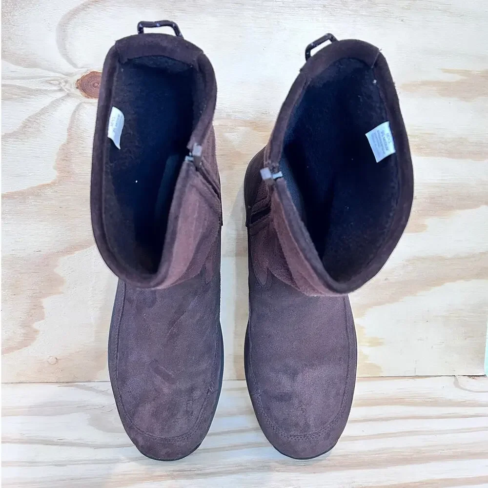 L.L. Bean - Suede Fleece Zip Up Tall - Winter Boots - Brown - Men's - 9.5 -05455